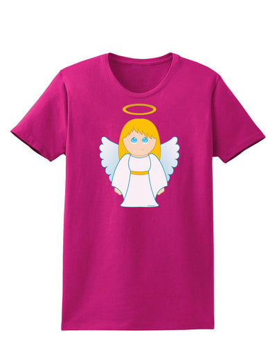 Cute Christmas Angel Girl Womens Dark T-Shirt-TooLoud-Hot-Pink-Small-Davson Sales