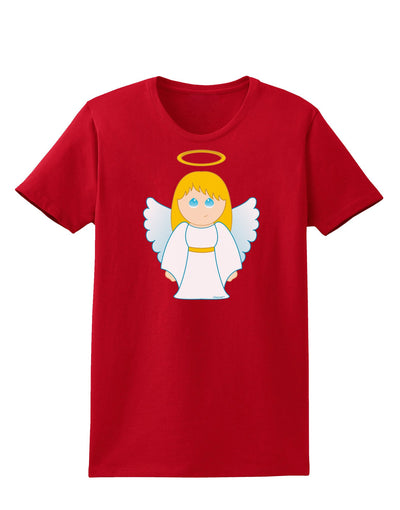 Cute Christmas Angel Girl Womens Dark T-Shirt-TooLoud-Red-X-Small-Davson Sales