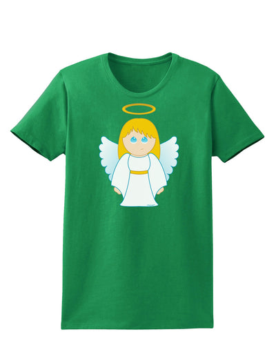 Cute Christmas Angel Girl Womens Dark T-Shirt-TooLoud-Kelly-Green-X-Small-Davson Sales