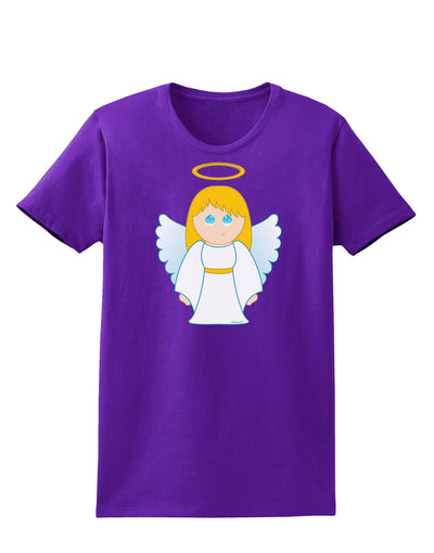 Cute Christmas Angel Girl Womens Dark T-Shirt-TooLoud-Purple-X-Small-Davson Sales