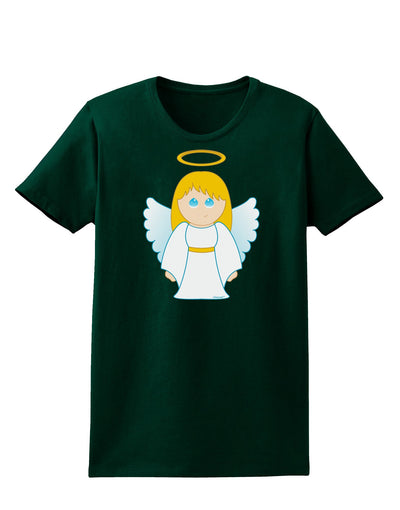 Cute Christmas Angel Girl Womens Dark T-Shirt-TooLoud-Forest-Green-Small-Davson Sales