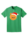 Cute Christmas Cat Santa Hat Adult Dark T-Shirt-Mens T-Shirt-TooLoud-Kelly-Green-Small-Davson Sales