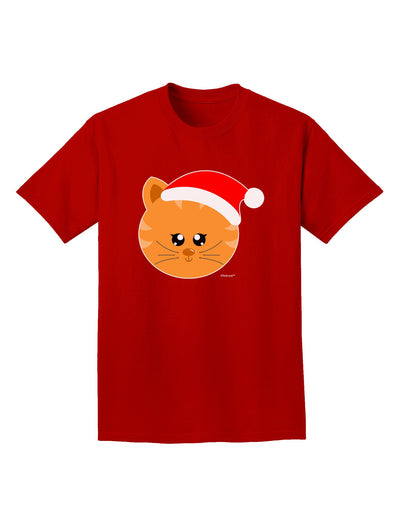 Cute Christmas Cat Santa Hat Adult Dark T-Shirt-Mens T-Shirt-TooLoud-Red-Small-Davson Sales