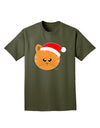 Cute Christmas Cat Santa Hat Adult Dark T-Shirt-Mens T-Shirt-TooLoud-Military-Green-Small-Davson Sales