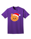 Cute Christmas Cat Santa Hat Adult Dark T-Shirt-Mens T-Shirt-TooLoud-Purple-Small-Davson Sales