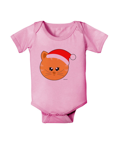 Cute Christmas Cat Santa Hat Baby Romper Bodysuit-Baby Romper-TooLoud-Light-Pink-06-Months-Davson Sales