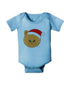 Cute Christmas Cat Santa Hat Baby Romper Bodysuit-Baby Romper-TooLoud-Light-Blue-06-Months-Davson Sales