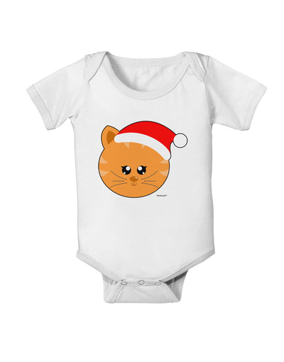 Cute Christmas Cat Santa Hat Baby Romper Bodysuit-Baby Romper-TooLoud-White-06-Months-Davson Sales