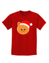 Cute Christmas Cat Santa Hat Childrens Dark T-Shirt-Childrens T-Shirt-TooLoud-Red-X-Small-Davson Sales