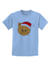 Cute Christmas Cat Santa Hat Childrens T-Shirt-Childrens T-Shirt-TooLoud-Light-Blue-X-Small-Davson Sales