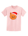 Cute Christmas Cat Santa Hat Childrens T-Shirt-Childrens T-Shirt-TooLoud-PalePink-X-Small-Davson Sales