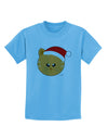 Cute Christmas Cat Santa Hat Childrens T-Shirt-Childrens T-Shirt-TooLoud-Aquatic-Blue-X-Small-Davson Sales