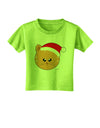 Cute Christmas Cat Santa Hat Toddler T-Shirt-Toddler T-Shirt-TooLoud-Lime-Green-2T-Davson Sales