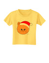 Cute Christmas Cat Santa Hat Toddler T-Shirt-Toddler T-Shirt-TooLoud-Yellow-2T-Davson Sales