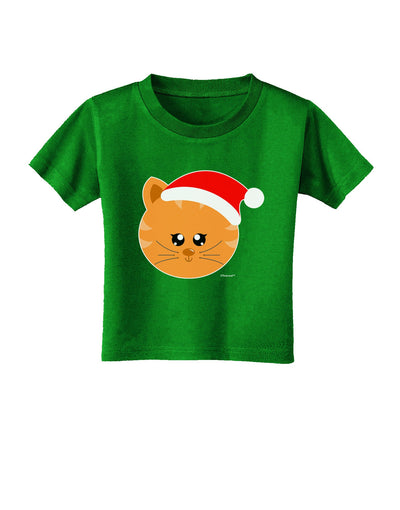 Cute Christmas Cat Santa Hat Toddler T-Shirt Dark-Toddler T-Shirt-TooLoud-Royal-Blue-2T-Davson Sales