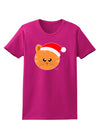 Cute Christmas Cat Santa Hat Womens Dark T-Shirt-TooLoud-Hot-Pink-Small-Davson Sales