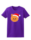 Cute Christmas Cat Santa Hat Womens Dark T-Shirt-TooLoud-Purple-X-Small-Davson Sales