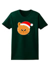 Cute Christmas Cat Santa Hat Womens Dark T-Shirt-TooLoud-Forest-Green-Small-Davson Sales