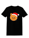 Cute Christmas Cat Santa Hat Womens Dark T-Shirt-TooLoud-Black-X-Small-Davson Sales