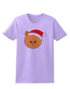 Cute Christmas Cat Santa Hat Womens T-Shirt-Womens T-Shirt-TooLoud-Lavender-X-Small-Davson Sales