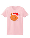 Cute Christmas Cat Santa Hat Womens T-Shirt-Womens T-Shirt-TooLoud-PalePink-X-Small-Davson Sales