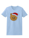 Cute Christmas Cat Santa Hat Womens T-Shirt-Womens T-Shirt-TooLoud-Light-Blue-X-Small-Davson Sales