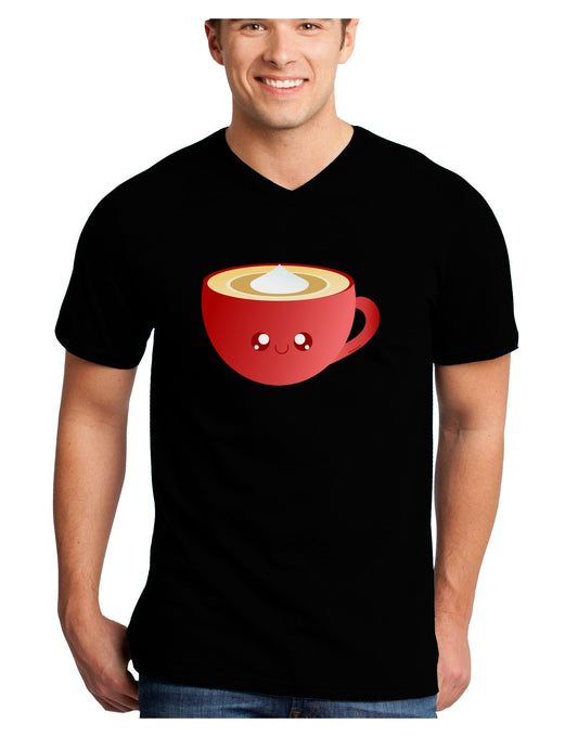 Cute Christmas Drink Eggnog Adult Dark V-Neck T-Shirt-TooLoud-Black-Small-Davson Sales
