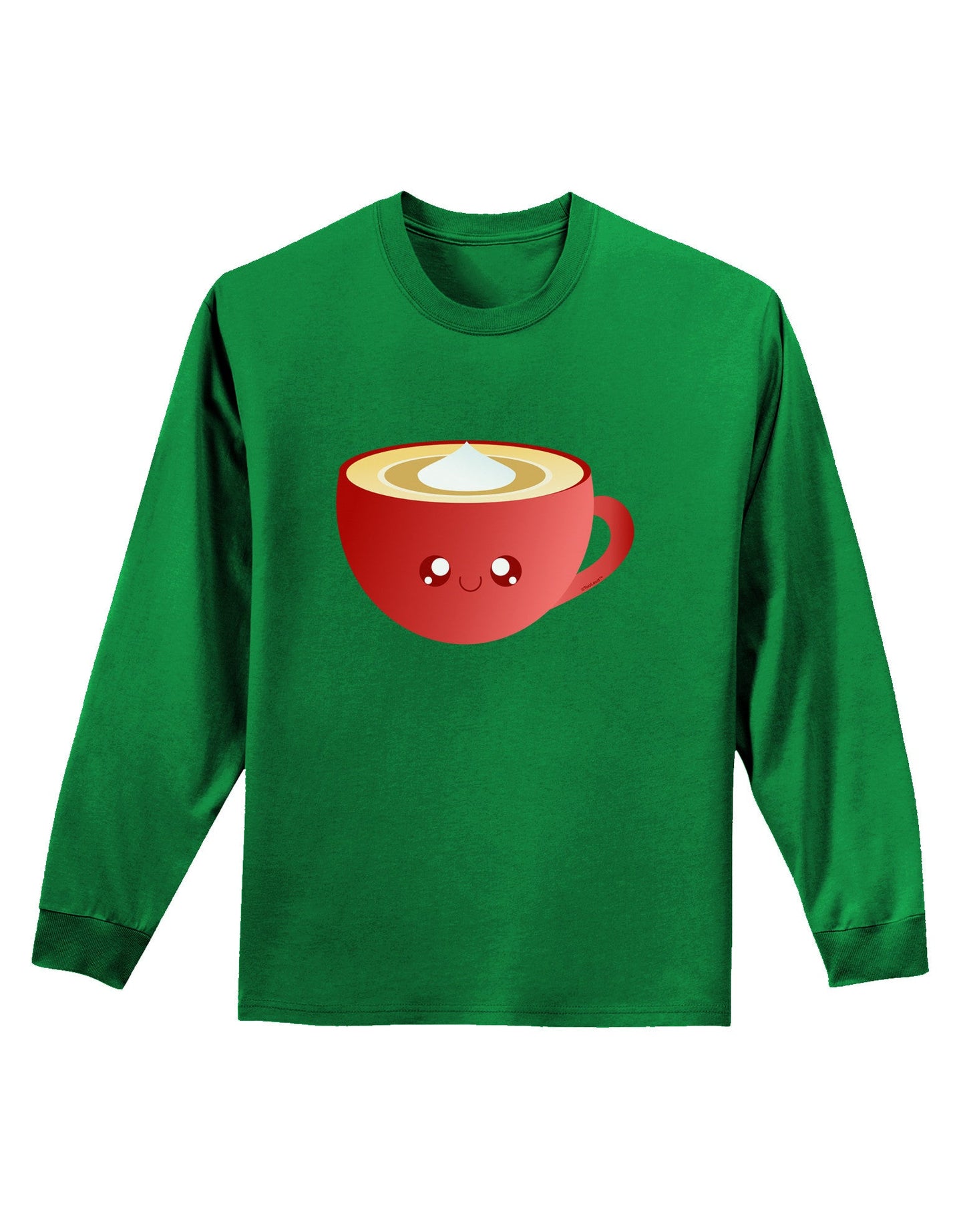 Cute Christmas Drink Eggnog Adult Long Sleeve Dark T-Shirt-TooLoud-Kelly-Green-Small-Davson Sales