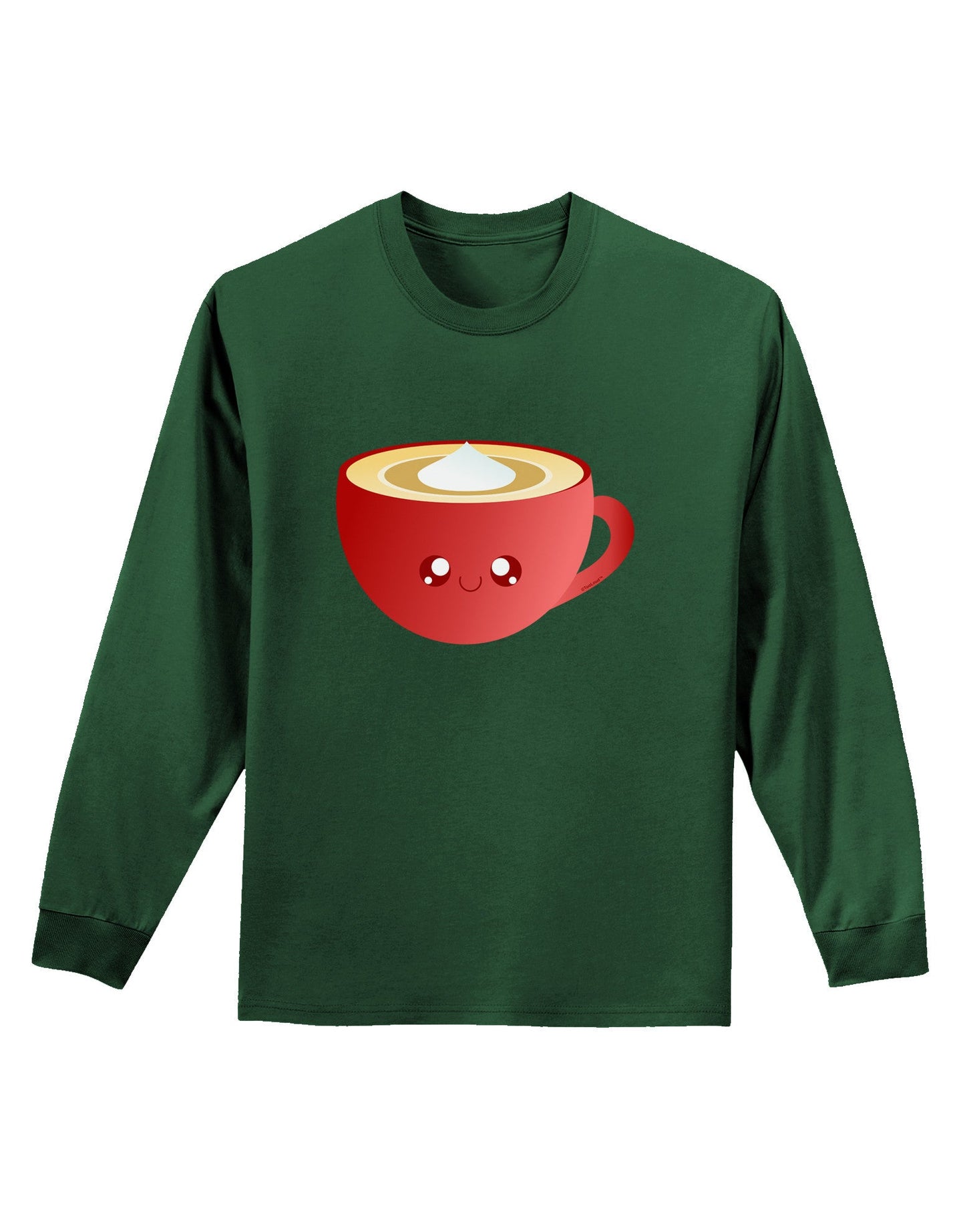 Cute Christmas Drink Eggnog Adult Long Sleeve Dark T-Shirt-TooLoud-Dark-Green-Small-Davson Sales