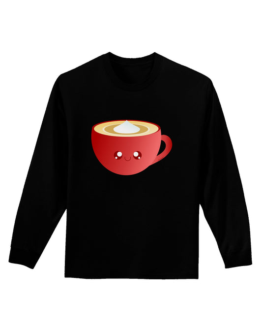 Cute Christmas Drink Eggnog Adult Long Sleeve Dark T-Shirt-TooLoud-Black-Small-Davson Sales