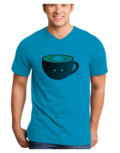 Cute Christmas Drink Eggnog Adult V-Neck T-shirt-Mens V-Neck T-Shirt-TooLoud-Turquoise-Small-Davson Sales