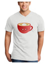 Cute Christmas Drink Eggnog Adult V-Neck T-shirt-Mens V-Neck T-Shirt-TooLoud-White-Small-Davson Sales