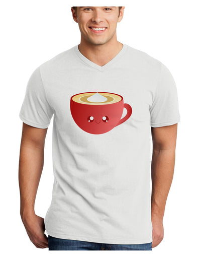 Cute Christmas Drink Eggnog Adult V-Neck T-shirt-Mens V-Neck T-Shirt-TooLoud-White-Small-Davson Sales