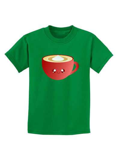 Cute Christmas Drink Eggnog Childrens Dark T-Shirt-Childrens T-Shirt-TooLoud-Kelly-Green-X-Small-Davson Sales