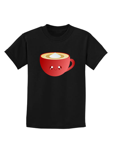 Cute Christmas Drink Eggnog Childrens Dark T-Shirt-Childrens T-Shirt-TooLoud-Black-X-Small-Davson Sales