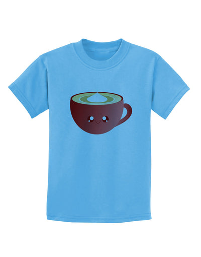 Cute Christmas Drink Eggnog Childrens T-Shirt-Childrens T-Shirt-TooLoud-Aquatic-Blue-X-Small-Davson Sales