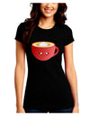 Cute Christmas Drink Eggnog Juniors Crew Dark T-Shirt-T-Shirts Juniors Tops-TooLoud-Black-Juniors Fitted Small-Davson Sales