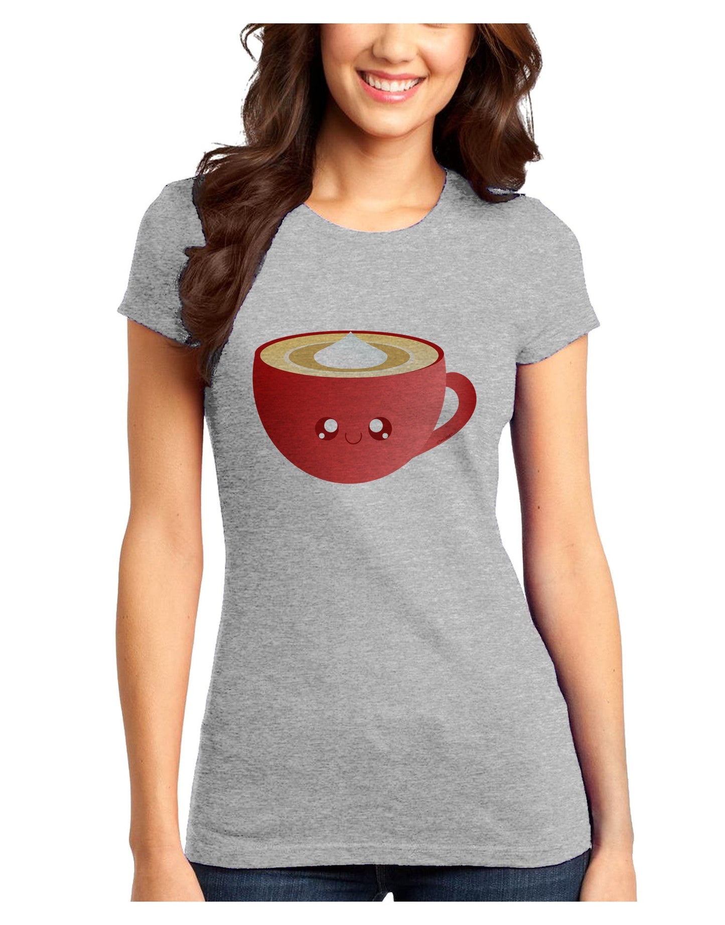 Cute Christmas Drink Eggnog Juniors T-Shirt-Womens Juniors T-Shirt-TooLoud-Ash-Gray-Juniors Fitted XS-Davson Sales