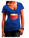 Cute Christmas Drink Eggnog Juniors V-Neck Dark T-Shirt-Womens V-Neck T-Shirts-TooLoud-Royal-Blue-Juniors Fitted Small-Davson Sales