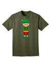 Cute Christmas Elf Boy Adult Dark T-Shirt-Mens T-Shirt-TooLoud-Military-Green-Small-Davson Sales