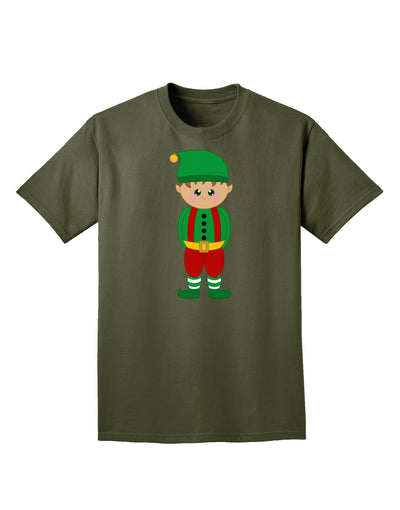 Cute Christmas Elf Boy Adult Dark T-Shirt-Mens T-Shirt-TooLoud-Military-Green-Small-Davson Sales