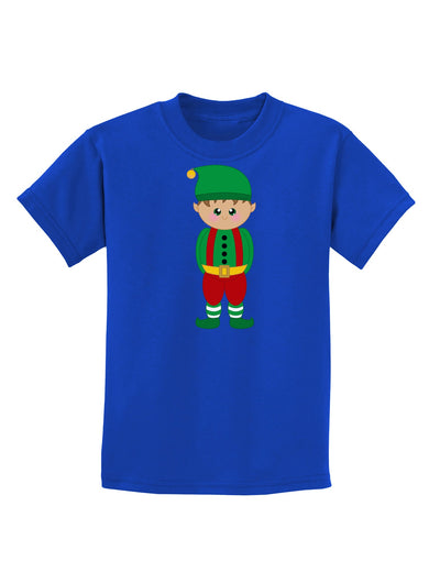 Cute Christmas Elf Boy Childrens Dark T-Shirt-Childrens T-Shirt-TooLoud-Royal-Blue-X-Small-Davson Sales