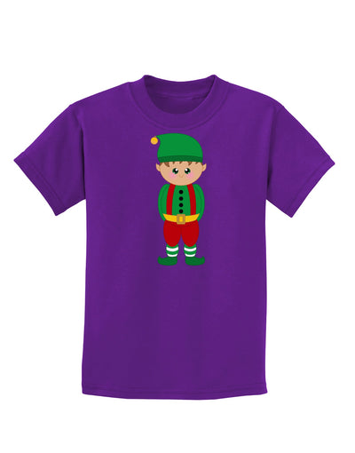 Cute Christmas Elf Boy Childrens Dark T-Shirt-Childrens T-Shirt-TooLoud-Purple-X-Small-Davson Sales