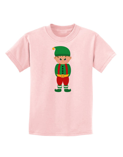 Cute Christmas Elf Boy Childrens T-Shirt-Childrens T-Shirt-TooLoud-PalePink-X-Small-Davson Sales