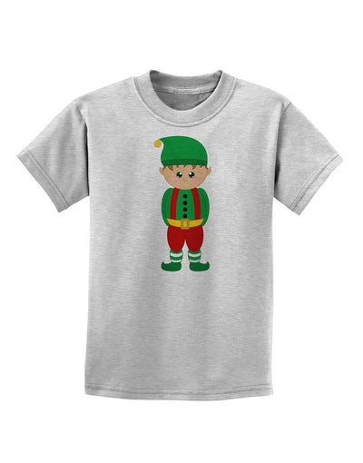 Cute Christmas Elf Boy Childrens T-Shirt-Childrens T-Shirt-TooLoud-AshGray-X-Small-Davson Sales