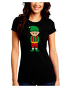 Cute Christmas Elf Boy Juniors Crew Dark T-Shirt-T-Shirts Juniors Tops-TooLoud-Black-Juniors Fitted Small-Davson Sales