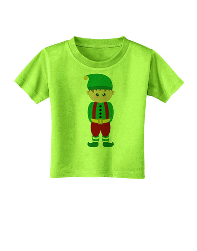 Cute Christmas Elf Boy Toddler T-Shirt-Toddler T-Shirt-TooLoud-Lime-Green-2T-Davson Sales