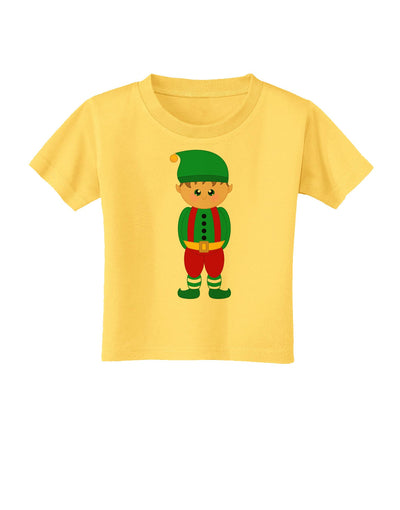 Cute Christmas Elf Boy Toddler T-Shirt-Toddler T-Shirt-TooLoud-Yellow-2T-Davson Sales