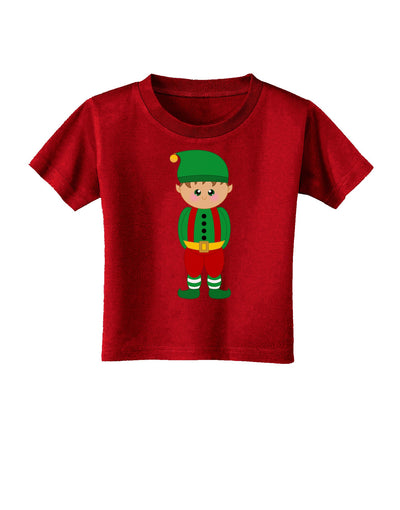 Cute Christmas Elf Boy Toddler T-Shirt Dark-Toddler T-Shirt-TooLoud-Clover-Green-2T-Davson Sales