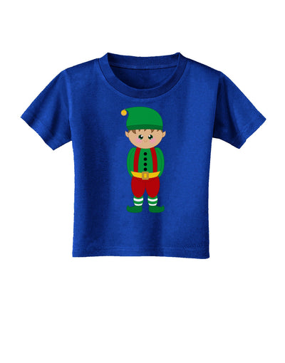 Cute Christmas Elf Boy Toddler T-Shirt Dark-Toddler T-Shirt-TooLoud-Red-2T-Davson Sales